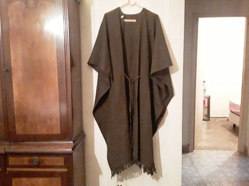 Generic Poncho Ruana Marrón Talle U 1