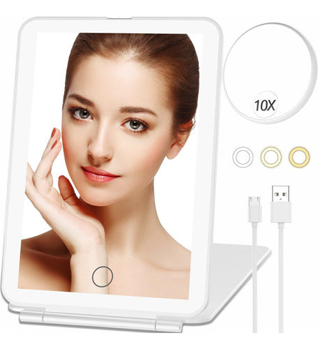 Espejo De Maquillaje Con Aumento 10x Y 80 Luces Led 0