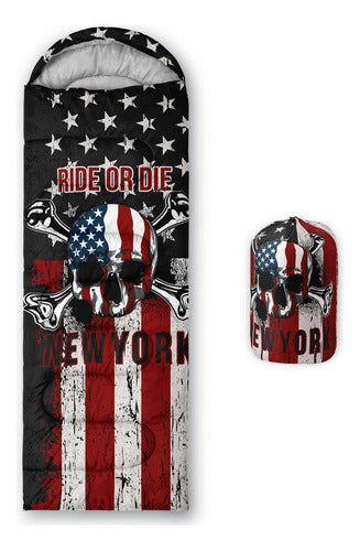 QOOMO Printed Sleeping Bags with Flag, 3 Seasons, C 0