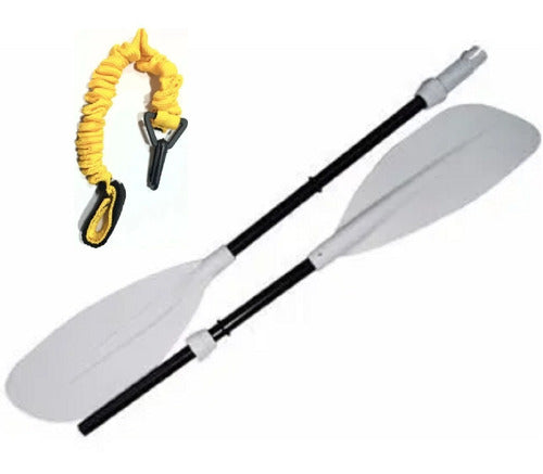 Kayak Paddle and Safety Oar + Double Spoon 2.10m for Kayak Boat Canoe 0