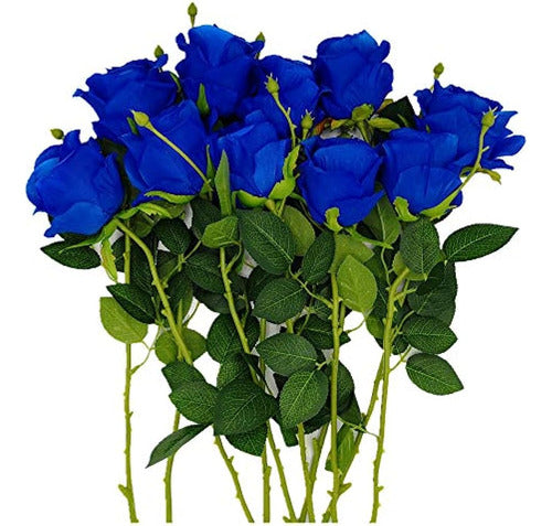 AnotherGifts Artificial Silk Rose Bouquet Decoration Pack of 10 0