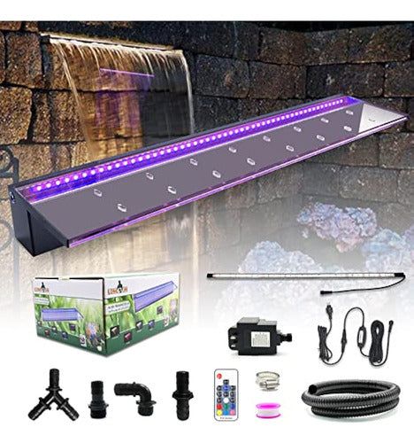 Longrun Acrylic Waterfall Spillway Multicolor Led Light Pool 0