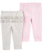 Carter's Pack of 2 Cotton Pants for Baby Girls 6