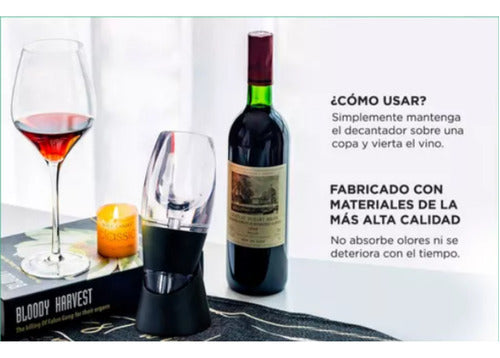 RELEX Set Vino Sacacorchos Eléctrico Recargable Decantador Y Tapa 6