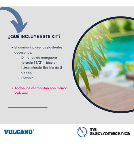 Vulcano Pool Cleaning Kit with 10m Hose and Connector 1