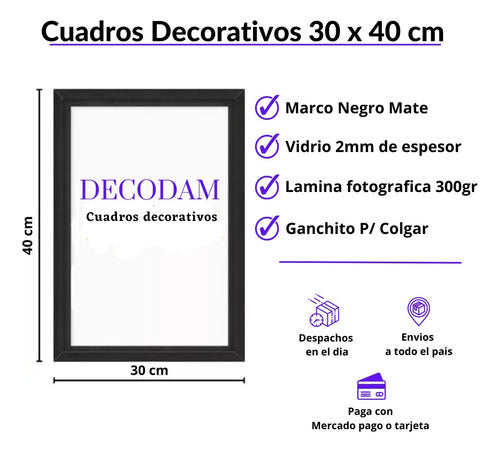 DecoDam Templo En Lago Decorative Frame 30x40cm With Glass 1