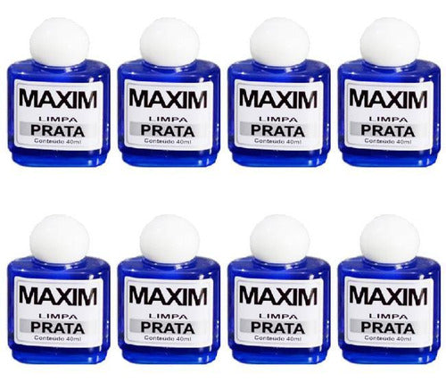 Kit 8un Limpa Prata 925 Maxim 40ml Azul  Liquido 0