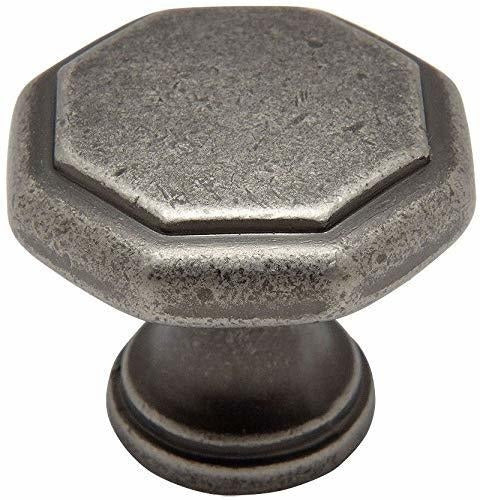 Cosmas 25 Pack - 5181WN Weathered Nickel Cabinet Hardware Octagon Knob - 1-1/4 Diameter 0