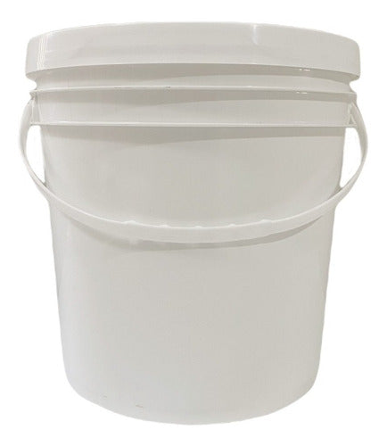 5 White Plastic Buckets with 4-Liter Hermetic Lid 0