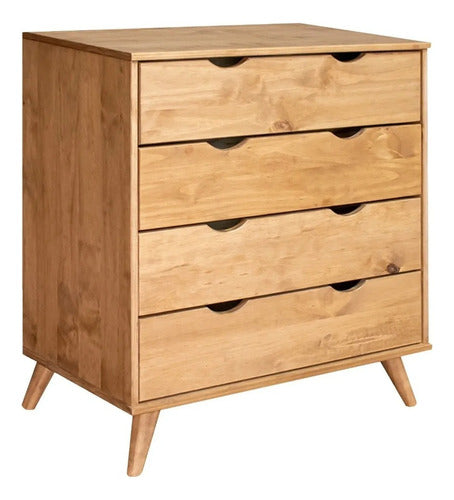 MYC Solid Wood Dresser with 4 Drawers for Bedroom 0