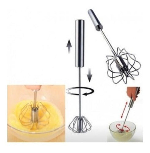 Barak Semi-Automatic 30 Cm Mechanical Whisk Stainless Steel 0