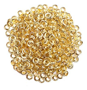 King Pieces 1000pcs Gold Grommets 1/4 inch Washers and Grommets Kit 1