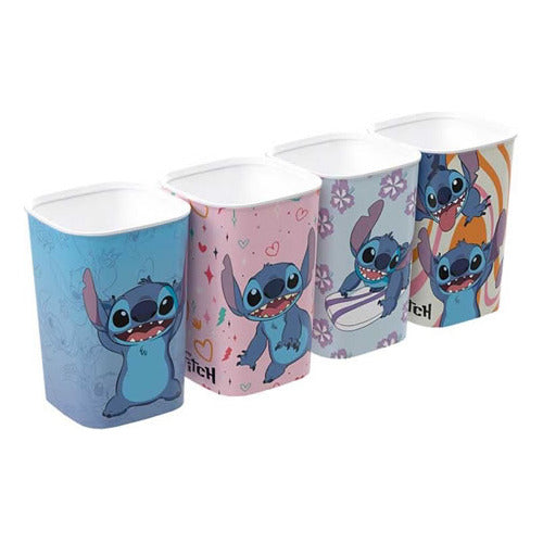 Conjunto Com 4 Porta Canetas Com Lindas Estampas Do Stitch 0