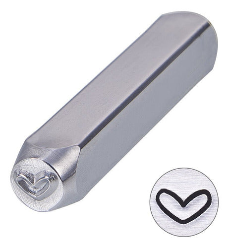 Sello De Golpe Para Cuero Metal Madera Corazon 6mm 1u 1