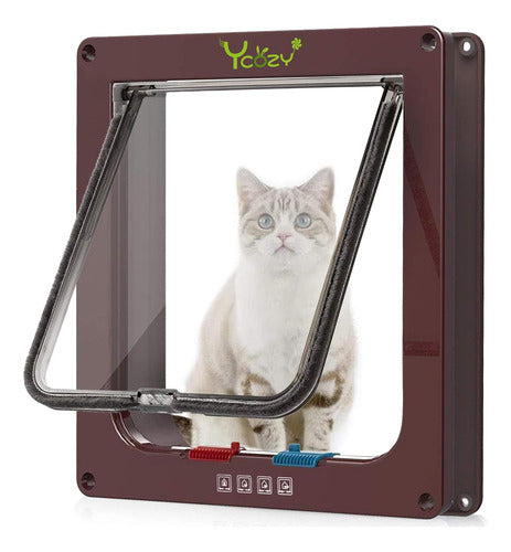 Kitty 7.5 X 7.8  4-Way Magnetic Cat Door with Locking Flap 1