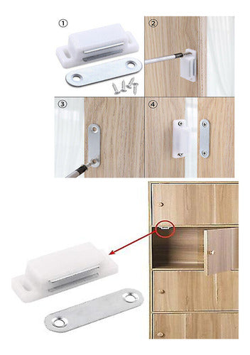 Reten Magnético Con Imán Para Puertas 50mm X 5 Unidades 1