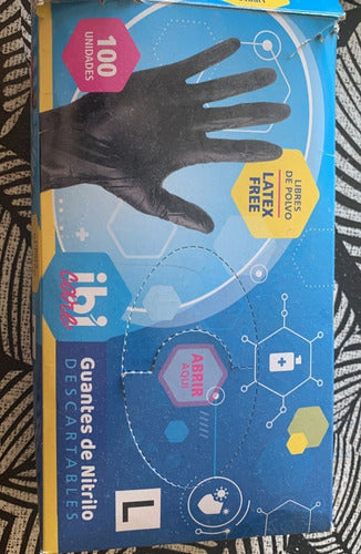 Disposable Black Nitrile Gloves x100 Latex Free 2