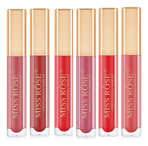 6 Lip Gloss Fashion 7701-003z1 Miss Rosê Atacado 0