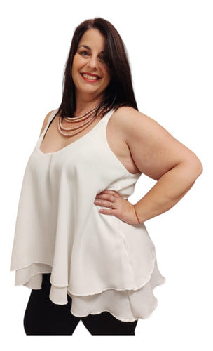 Simona Y Sus Petates Black Layered Chiffon Tank Top - Plus Sizes 6