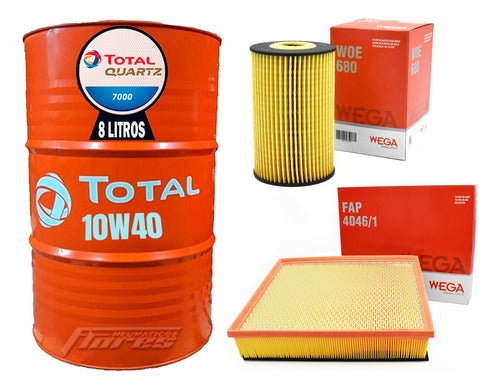 Total Cambio Aceite 10w40 8l + Kit Filtros Vw Amarok 2.0 Td 0