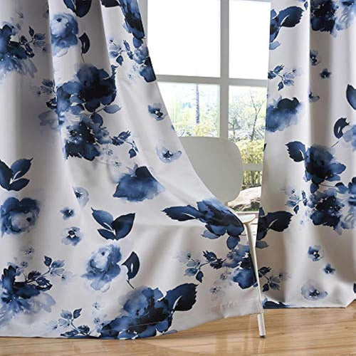 Taisier Home Deep Blue Ink blackout curtains with grommets - Set of 2 1