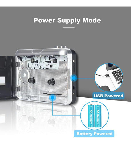 Reproductor De Cintas Casete Portátil Con Altavoz Y Usb 5