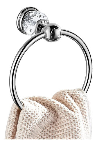 Wincase Chrome Towel Ring - Bath Hand Towel Holder Crystal - Silver Towel Rack Wall Mounted 0