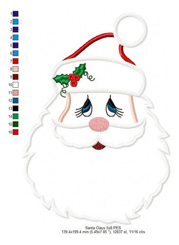 Christmas Santa Claus Face Embroidery Machine Design 1840 2