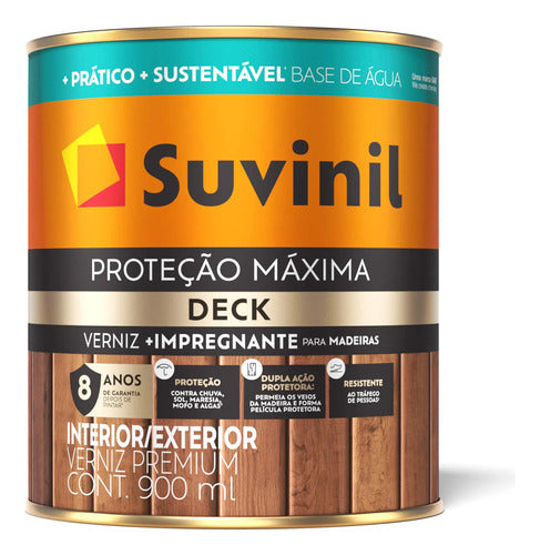 Verniz Proteção Máxima Base Água Acetinado Suvinil 900ml 0