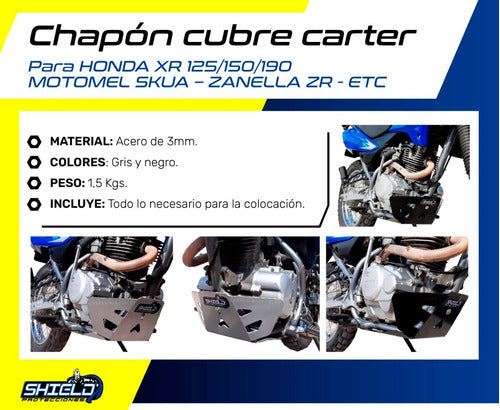 Shield Protecciones - Gaspar Ringuelet Chapon Cubre Carter Motomel Skua 150-200-250-Colt-Maverik 1