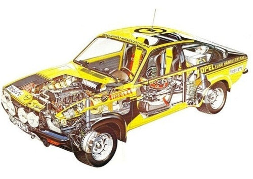 Opel Kadett - Rally - Autos Clásicos - Lámina 45x30 Cm. 0