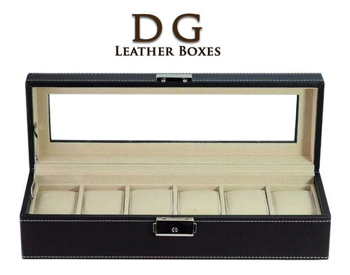 DG Leather Boxes Elegant Watch Case for 6 Watches 1