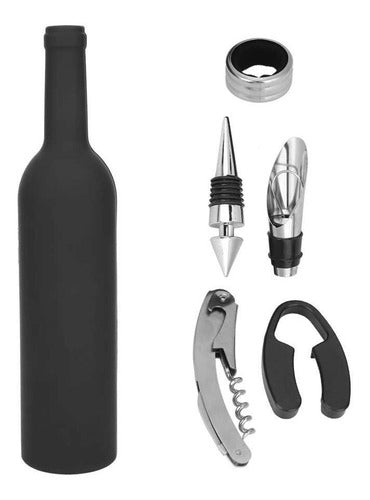 Kit Set 5 Accesorios De Vino Estuche Botella Wine Regalo 5