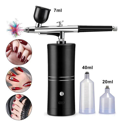 Compressor and Airbrush with Hose for Makeup Nail Art 1