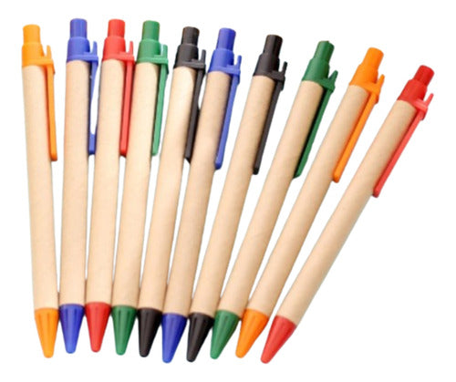 25 Eco-Friendly Retractable Pens with Laser Engraved Logo 0