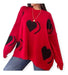 Oversize Printed Round Neck Wool Sweater - Super Spacious 2