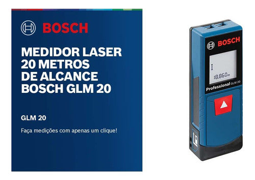 Medidor De Distância Trena A Laser Glm20 Bosch 0601072eg0 1