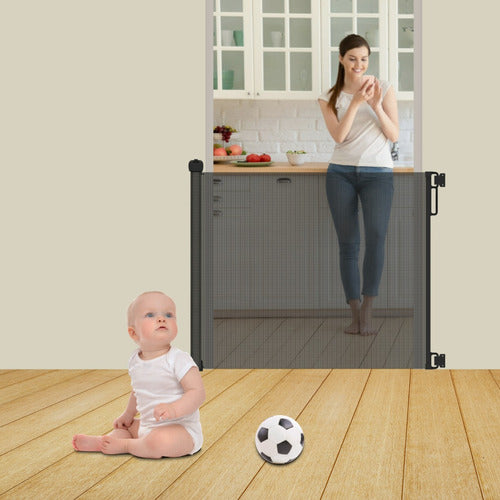 Safety Gate for Baby and Kids Foldable Rollable Black 5