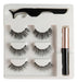 Magnetic False Eyelashes x 3 Pairs Premium Liquid Eyeliner Set by Perfucasa 1