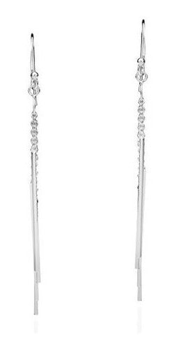 Trendy Stranded Stick Drop 925 Sterling Silver Dangle Earrin 1