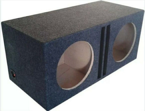 Caja Acústica Doble Subwoofer 8 Slot Aglomerado Alfombra 0