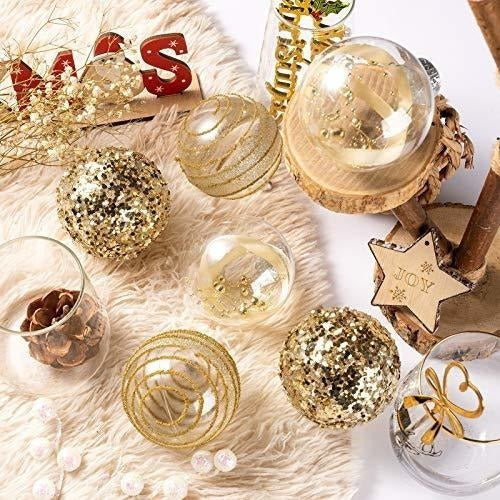 12 Bolas De Navidad Ps Xmasexp - 3 Diseños Champagne Oro 7cm 2