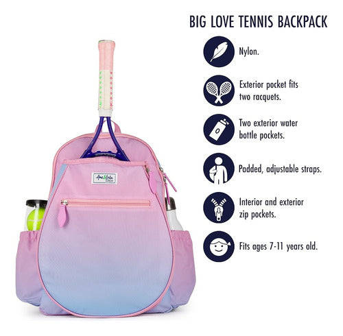 Ame & Lulu Kids Big Love Tennis Backpack - Padded Straps 2