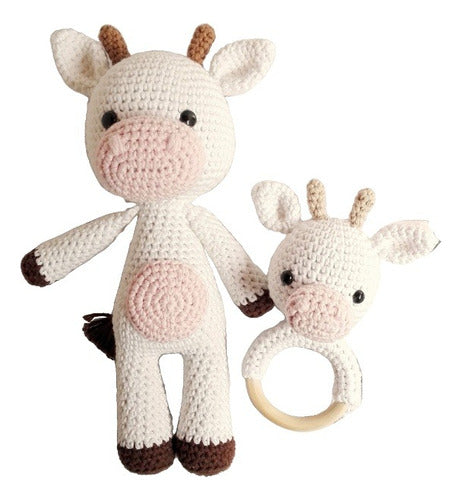 Corazón de lana Kit Nacimiento Amigurumi Muñeco De Apego + Sonajero 0