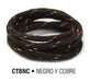 Cable Textil Decorativo Trefilight X Metro Negro Y Cobre 1