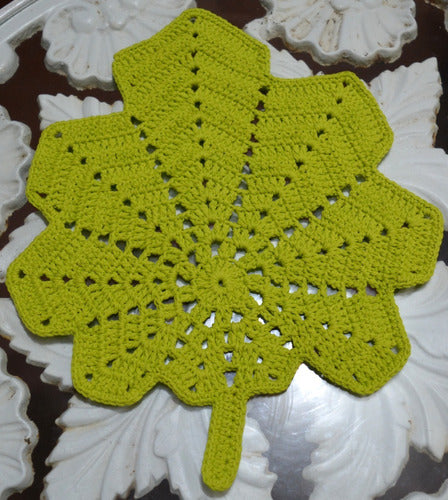 Moni Crochet Individual Crochet Leaf Placemat X 2 Pcs 30 X 30 Cm 1