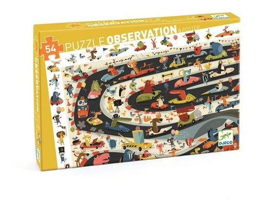 Djeco Puzzle Observation Rallye Automobile 54 Pzas 0