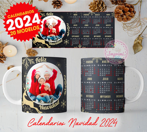 Plantillas Tazas Calendario Navidad Navideños Foto Sublimar 1