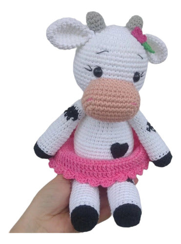 A y G Artesanías Vaca Amigurumi - Muñeco De Apego Crochet 0