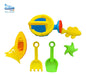 Beach Toys Round Bucket with Sand Molds (14x14cm) 1